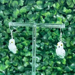 Snowy owl earrings